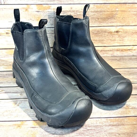 Keen Mens Black Leather Anchorage III Insulated Waterproof Boots SIze 10 main image 5